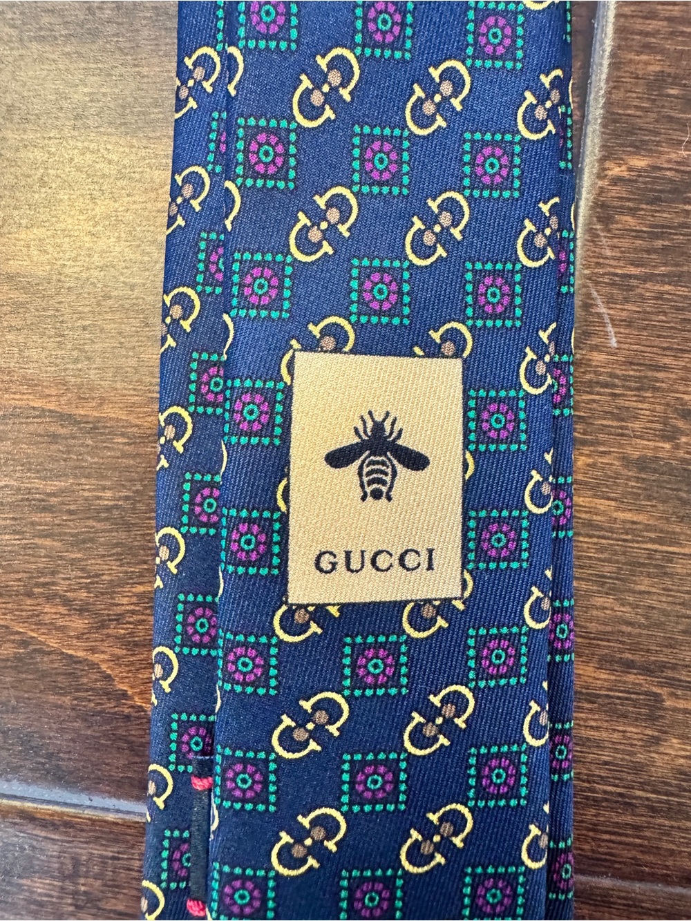 GUCCI Navy Horsebit Silk Tie - Picture 3 of 4